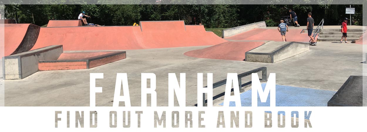 Skateboard lessons in Farnham Surrey with Trick Tech