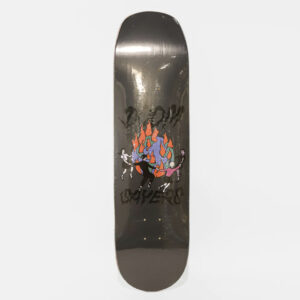 DOOM SAYERS - 8.5” WORLD ON FIRE SHOVEL NOSE SKATEBOARD DECK - GREY